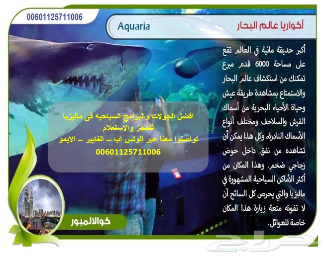 جدول عائلى للسياحه فى ماليزيا لمدة 13 يوم اربع نجوم لعدد شخصين كبار وثلاث اطفال