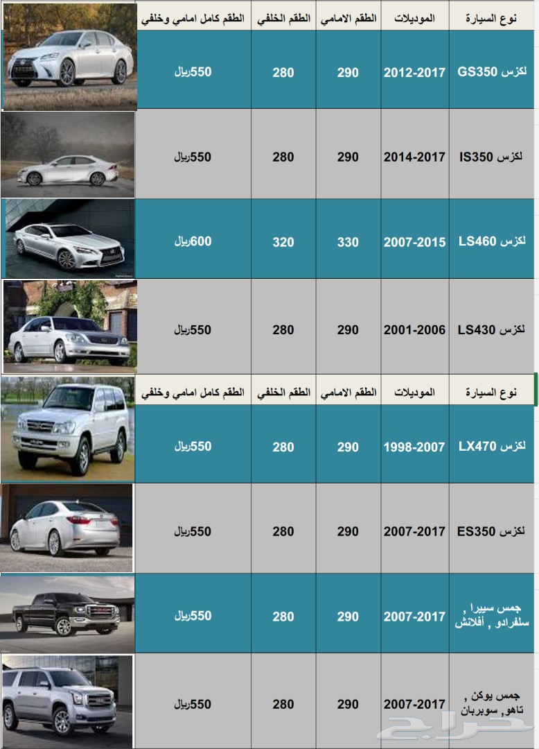 فحمات سيراميك لكزس ES350 موديلات 2007-2012
