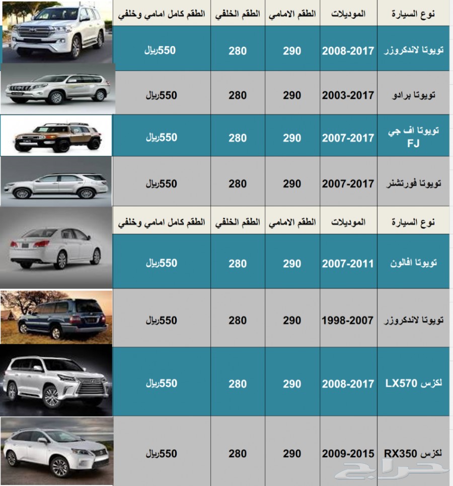 فحمات سيراميك لكزس ES350 موديلات 2007-2012